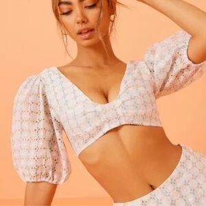 FOR LOVE AND LEMONS Denise crop blouse